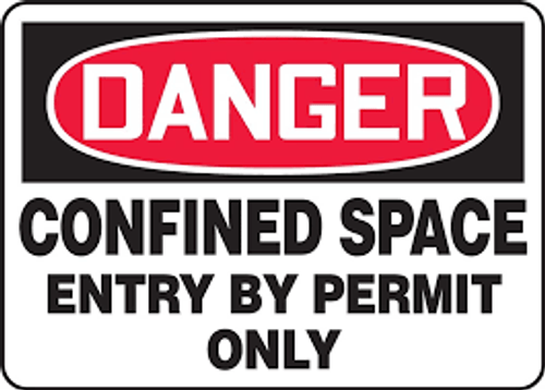 Confined Space Entry By Permit - 7" x 10" - Vinyle - Anglais Confined Space Entry By Permit - 7" x 10" - Vinyle - Anglais