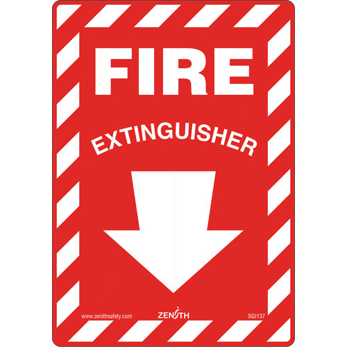 Enseigne sécurité "Fire Extinguisher" 10x7 Vinyle Anglais pictogramme Enseigne sécurité "Fire Extinguisher" 10x7 Vinyle Anglais pictogramme