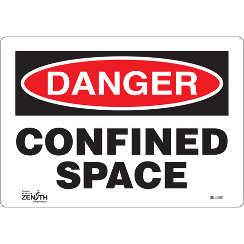 Confined Space Sign, 7x10, Vinyl, English Confined Space Sign, 7x10, Vinyl, English