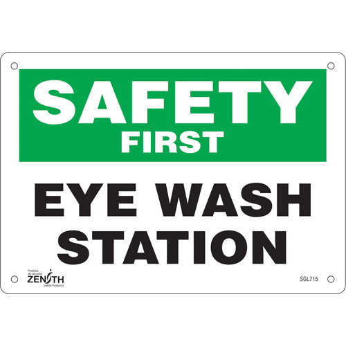 Station de lavage des yeux, 7" x 10", en aluminium, en anglais Station de lavage des yeux, 7" x 10", en aluminium, en anglais