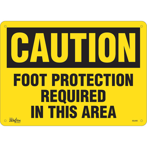 Foot Protection Required Enseigne 10x14 Plastique Anglais Foot Protection Required Enseigne 10x14 Plastique Anglais
