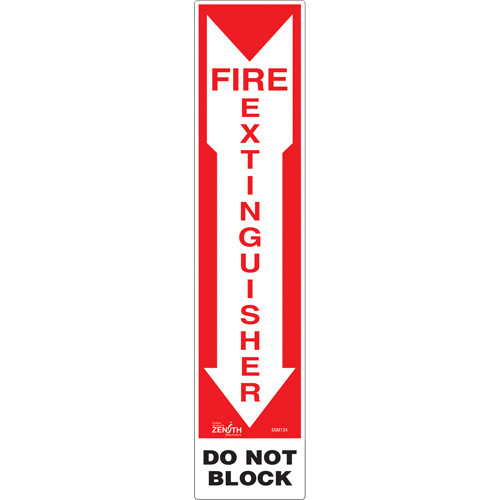 Fire Extinguisher - Do Not Block 18x4 Vinyle Anglais Pictogramme Fire Extinguisher - Do Not Block 18x4 Vinyle Anglais Pictogramme