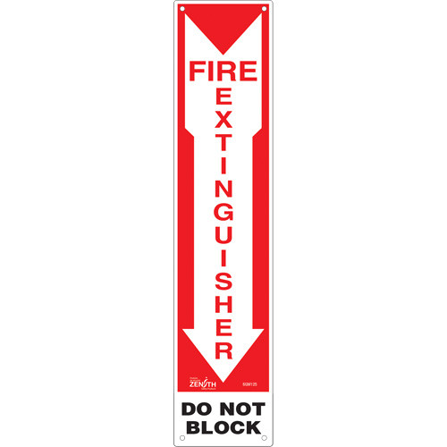 Fire Extinguisher - Ne pas bloquer, 18" x 4", Plastique, Anglais avec pictogramme Fire Extinguisher - Ne pas bloquer, 18" x 4", Plastique, Anglais avec pictogramme