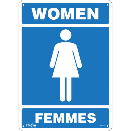 Enseigne Femmes 14x10 Plastique Bilingue avec pictogramme Enseigne Femmes 14x10 Plastique Bilingue avec pictogramme