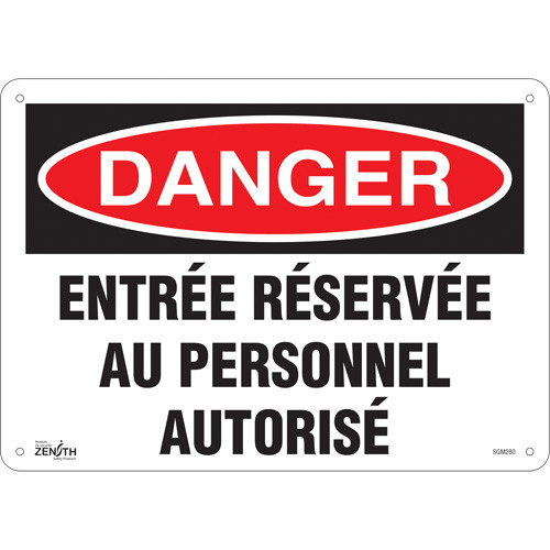 Entrée Réservée Personnel Autorisé 10x14 Aluminium Français Entrée Réservée Personnel Autorisé 10x14 Aluminium Français