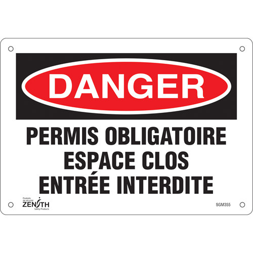 Espace Clos Entrée Interdite - Plaque en Aluminium 7" x 10" (Français) Espace Clos Entrée Interdite - Plaque en Aluminium 7" x 10" (Français)