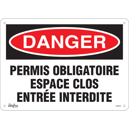 Espace Clos Entrée Interdite - 10 x 14 - Aluminium - Français Espace Clos Entrée Interdite - 10 x 14 - Aluminium - Français