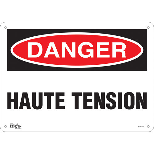 Plaque "Haute Tension" 10x14 Aluminium Français Plaque "Haute Tension" 10x14 Aluminium Français