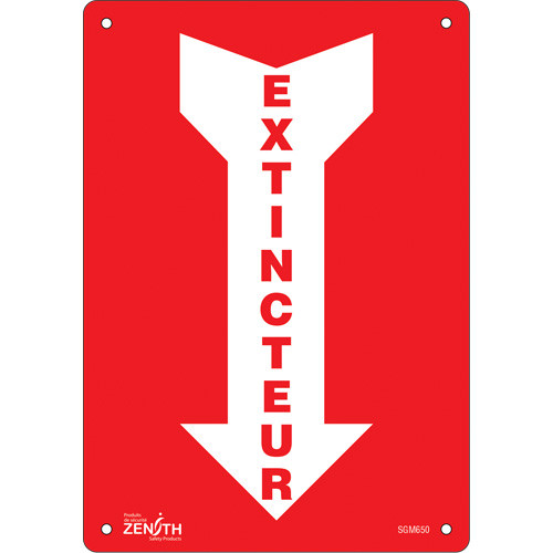 Enseigne flèche "Extincteur" 10x7 Plastique Français pictogramme Enseigne flèche "Extincteur" 10x7 Plastique Français pictogramme