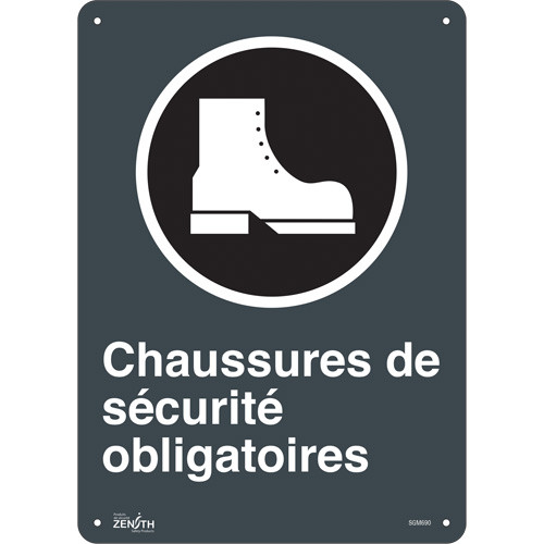 Chaussures de Sécurité Obligatoires 14x10 Aluminium Français Pictogramme Chaussures de Sécurité Obligatoires 14x10 Aluminium Français Pictogramme