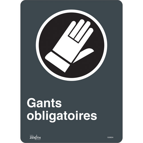 Gants Obligatoires Enseigne 14x10 Vinyle Français Pictogramme Gants Obligatoires Enseigne 14x10 Vinyle Français Pictogramme