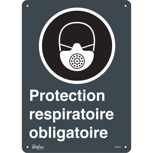 Protection Respiratoire Obligatoire 14x10 Plastique Français Pictogramme Protection Respiratoire Obligatoire 14x10 Plastique Français Pictogramme