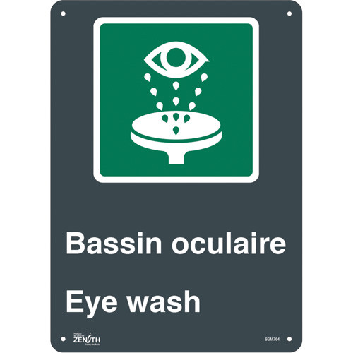 Bassin Oculaire/Eye Wash 14x10 Plastique Bilingue pictogramme Bassin Oculaire/Eye Wash 14x10 Plastique Bilingue pictogramme