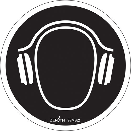 Enseigne sécurité CSA Protection Auditive Obligatoire 6x6 Vinyle Pictogramme Enseigne sécurité CSA Protection Auditive Obligatoire 6x6 Vinyle Pictogramme