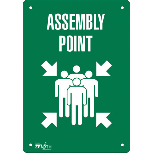 Assembly Point 20x14 Aluminium Anglais Pictogramme Assembly Point 20x14 Aluminium Anglais Pictogramme