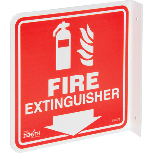 Enseigne projection 90° "Fire Extinguisher" 8x8 Plastique Anglais pictogramme Enseigne projection 90° "Fire Extinguisher" 8x8 Plastique Anglais pictogramme