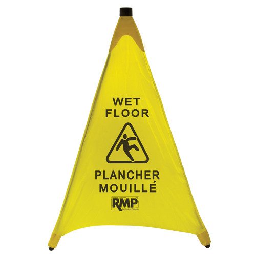 Cône sécurité déploiement plancher mouillé Bilingue pictogramme Cône sécurité déploiement plancher mouillé Bilingue pictogramme