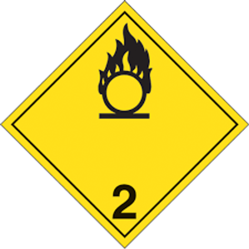 Plaque étiquette gaz oxidant TMD en carton