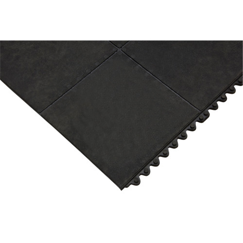 Tapis antidérapant 3' x 3' x 1/2" en caoutchouc naturel noir Tapis antidérapant 3' x 3' x 1/2" en caoutchouc naturel noir