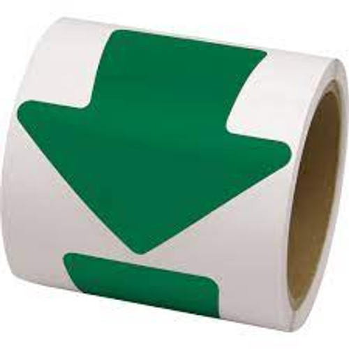 Décalcomanie colorée pour marquage plancher, Flèche, 4" longueur x 4" largeur, Vert, Vinyle Décalcomanie colorée pour marquage plancher, Flèche, 4" longueur x 4" largeur, Vert, Vinyle