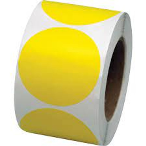 Pastilles marquage colorées, Cercle, 3" lo x 3" la, Jaune, Vinyle Pastilles marquage colorées, Cercle, 3" lo x 3" la, Jaune, Vinyle
