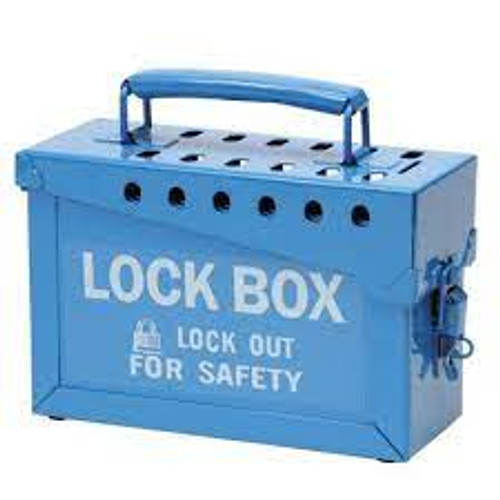 Coffret sécurité portatif métal Bleu