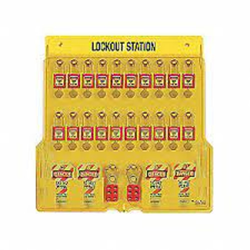 Verrouillage Station, Thermoplastique Cadenas, 20 Capacité, Compris Cadenas