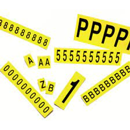 Adhésifs lettres individuelles E 3-7/8" h Noir jaune Adhésifs lettres individuelles E 3-7/8" h Noir jaune