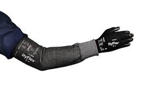 Manchon résistant aux coupures large HyFlexMD 11-280, InterceptMC, 18 pouces, niveau A4 ASTM ANSI, gris
