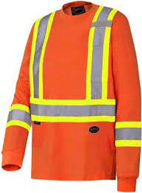 Chandail sécurité manches longues coton petit orange haute visibilité