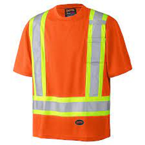 Chandail sécurité œil-de-perdrix Polyester T-petit Orange haute visibilité