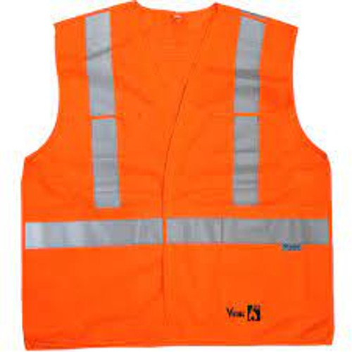Veste sécurité ignifugée orange haute visibilité moyen/petit polyester CSA Z96 classe 2 niveau 2