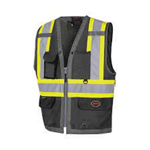 Veste Arpenteur Maille Dos Fermeture Glissière Noir T-Grand Polyester CSA Z96 Classe 1 Niveau 2