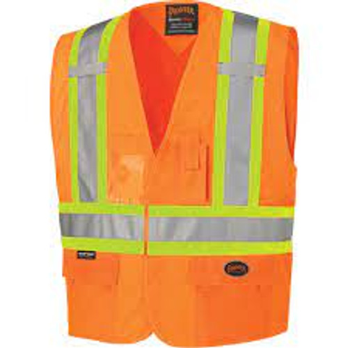 Combinaison sécurité Orange Haute Visibilité 4T-Grand/5T-Grand Polyester CSA Z96 Classe 2 Niveau 2