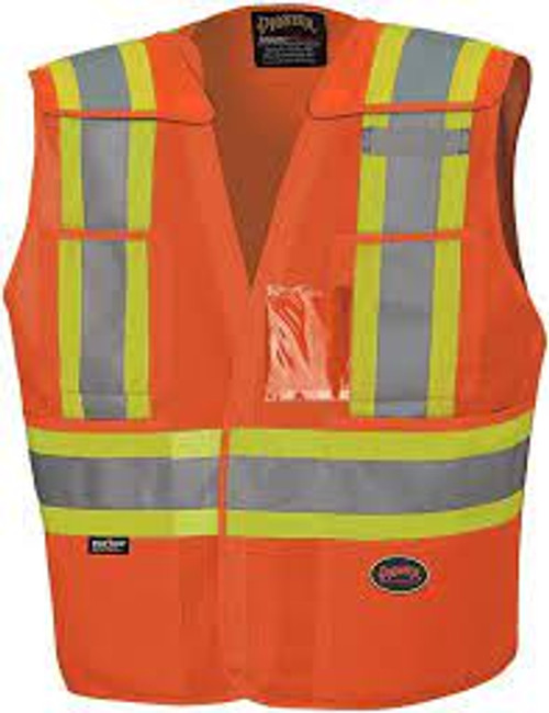 Veste sécurité détachable épaules tombantes Orange haute visibilité Grand/T-Grand Polyester CSA Z96 classe 2 niveau 2