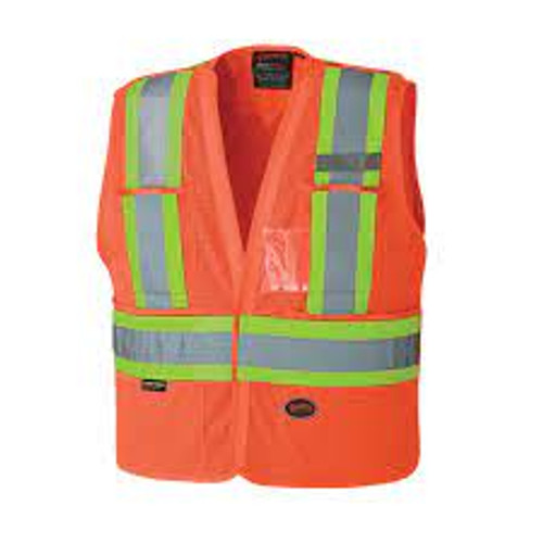 Veste sécurité détachable Orange haute visibilité 2T-Grand/3T-Grand Polyester CSA Z96 classe 2 niveau 2