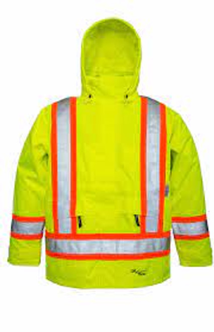 Manteau sécurité Poly/Polyuréthane Jaune lime HV T-Grand Manteau sécurité Poly/Polyuréthane Jaune lime HV T-Grand