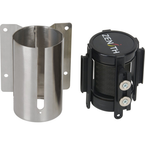 Barrière fixation murale ruban magnétique, Acier, Fixation vis, 7 pieds, Ruban Noir SGR018