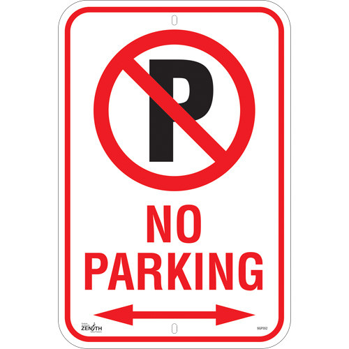 No Parking Sign, 18" x 12", Aluminum, English with Pictogram SGP352 No Parking Sign, 18" x 12", Aluminum, English with Pictogram SGP352