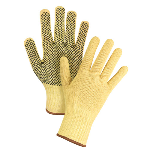 Gants tricot pois, Taille Grand/9, Calibre 7, Revêtement PVC, Enveloppe KevlarMD, ASTM ANSI A2/EN 388 niveau 3 SFP798