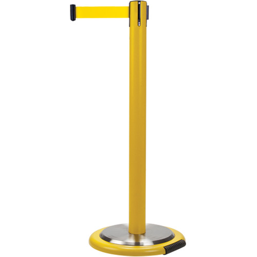 Barrières contrôle foules, Acier, 35" h, Ruban Jaune, Longueur ruban 7' SEI764 Barrières contrôle foules, Acier, 35" h, Ruban Jaune, Longueur ruban 7' SEI764