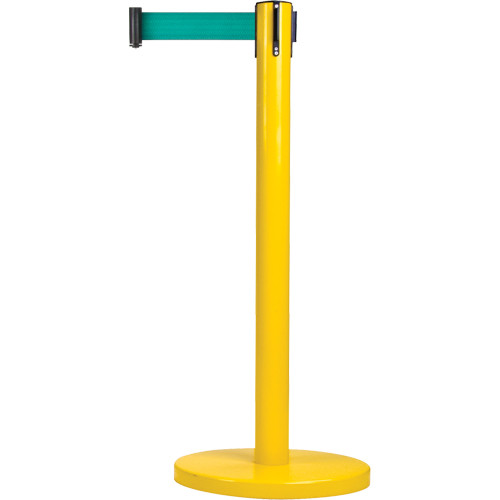 Barrières contrôle foules, Acier, 35" h, Ruban Vert, Longueur ruban 7' SDN315 Barrières contrôle foules, Acier, 35" h, Ruban Vert, Longueur ruban 7' SDN315