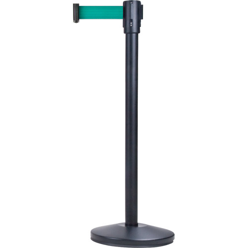 Barrières contrôle foules, Acier, 35" h, Ruban Vert, Longueur ruban 7' SDN310 Barrières contrôle foules, Acier, 35" h, Ruban Vert, Longueur ruban 7' SDN310