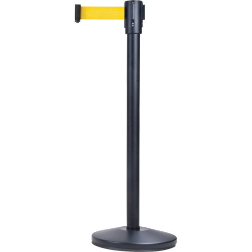 Barrières contrôle foules, Acier, 35" h, Ruban Jaune, Longueur ruban 7' SDN306 Barrières contrôle foules, Acier, 35" h, Ruban Jaune, Longueur ruban 7' SDN306