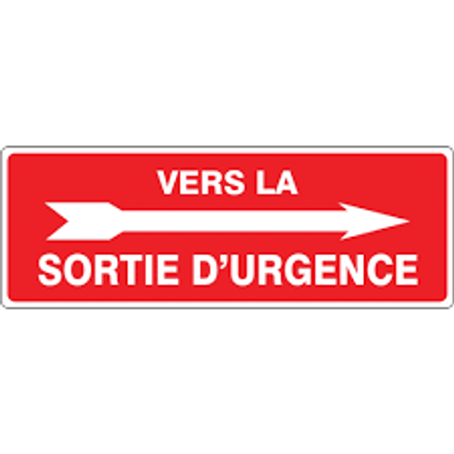 Sortie d'urgence 14x5 Aluminium Français pictogramme MCTX522VA