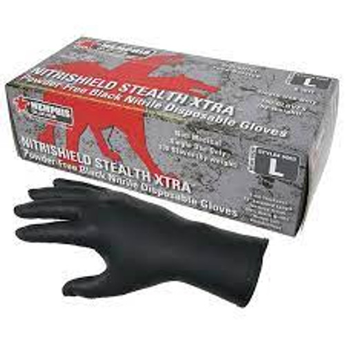 Gants NitriShield Stealth Extra, Taille Grand, Matière Nitrile, Épaisseur 6 mils, Sans poudre, Couleur Noir (Paquet de 2) 6062L Gants NitriShield Stealth Extra, Taille Grand, Matière Nitrile, Épaisseur 6 mils, Sans poudre, Couleur Noir (Paquet de 2) 6062L