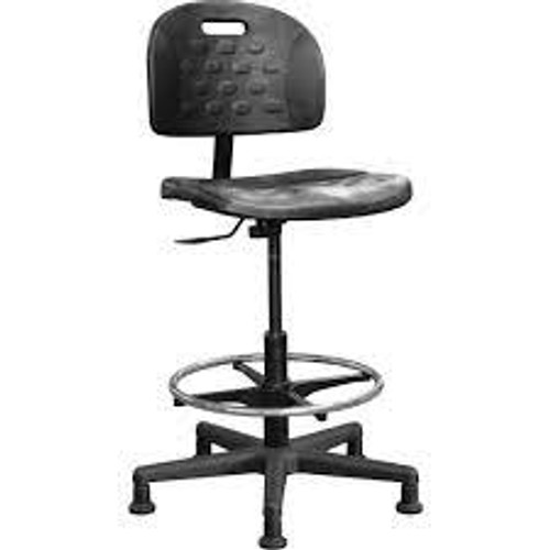 Chaise ergonomique industrielle usine, Polyuréthane Noir, Capacité 250 lb 2000-12-SK