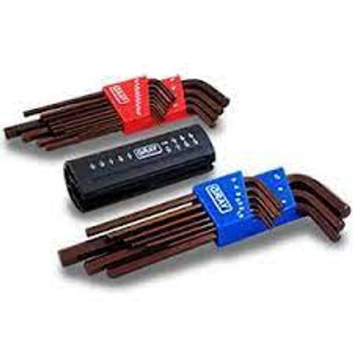 Clés hexagonales embout sphérique tige longue 22 pièces Métrique impérial 68723