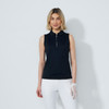 DS Peoria Black Sleeveless Polo Shirt F25