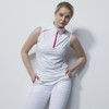 DS Heart White Sleeveless Polo Shirt